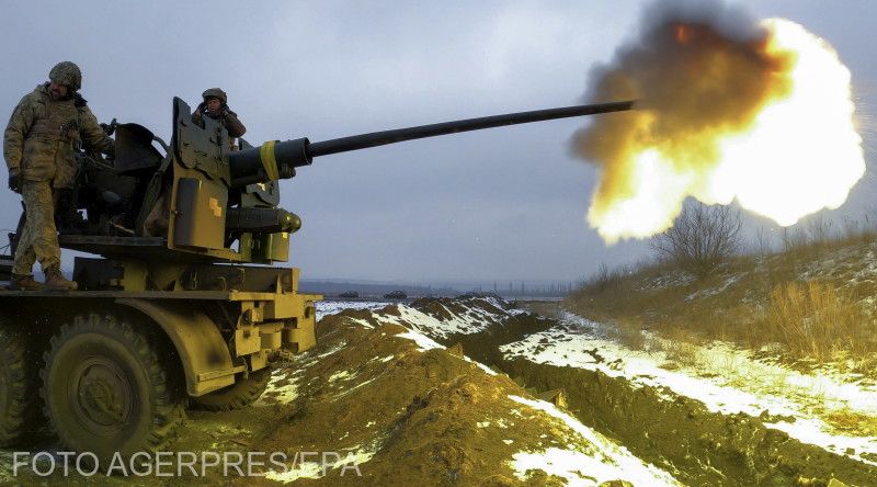 Ukrán légvédelmi ágyú Bahmutnál | Fotó: Agerpres/EPA