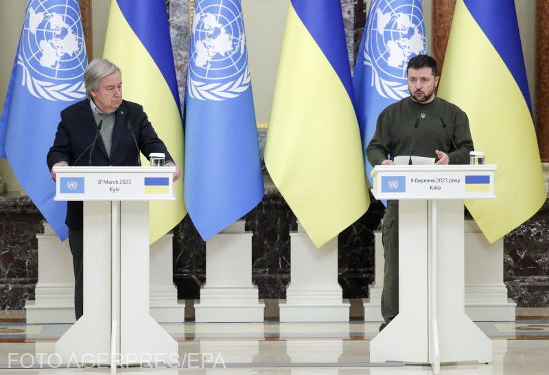 António Guterres és Volodimir Zelenszkij | Fotó: Agerpres/EPA