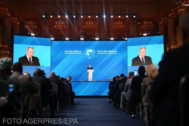 Vlagyimir Putyin az Oroszország–Afrika konferencián | Fotó: Agerpres/EPA
