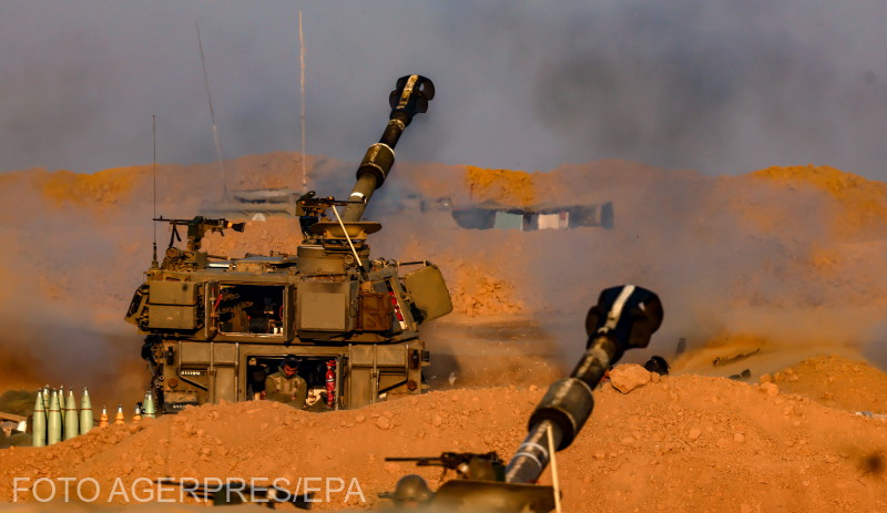 Az izraeli tüzérség a Hamász állásait bombázza | Fotó: Agerpres/EPA