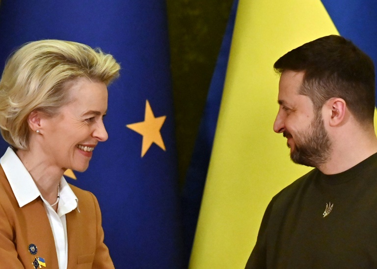 Ursula von der Leyen európai bizottsági elnök és Volodimir Zelenszkij ukrán államfő Fotó: az Európai Bizottság Facebook oldala