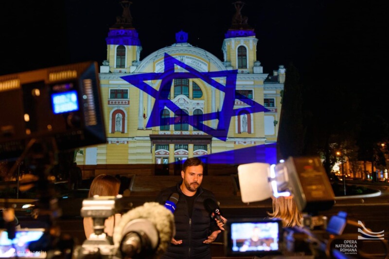 Szolidaritás: Izrael zászlaját vetítették ki a kolozsvári román színházra