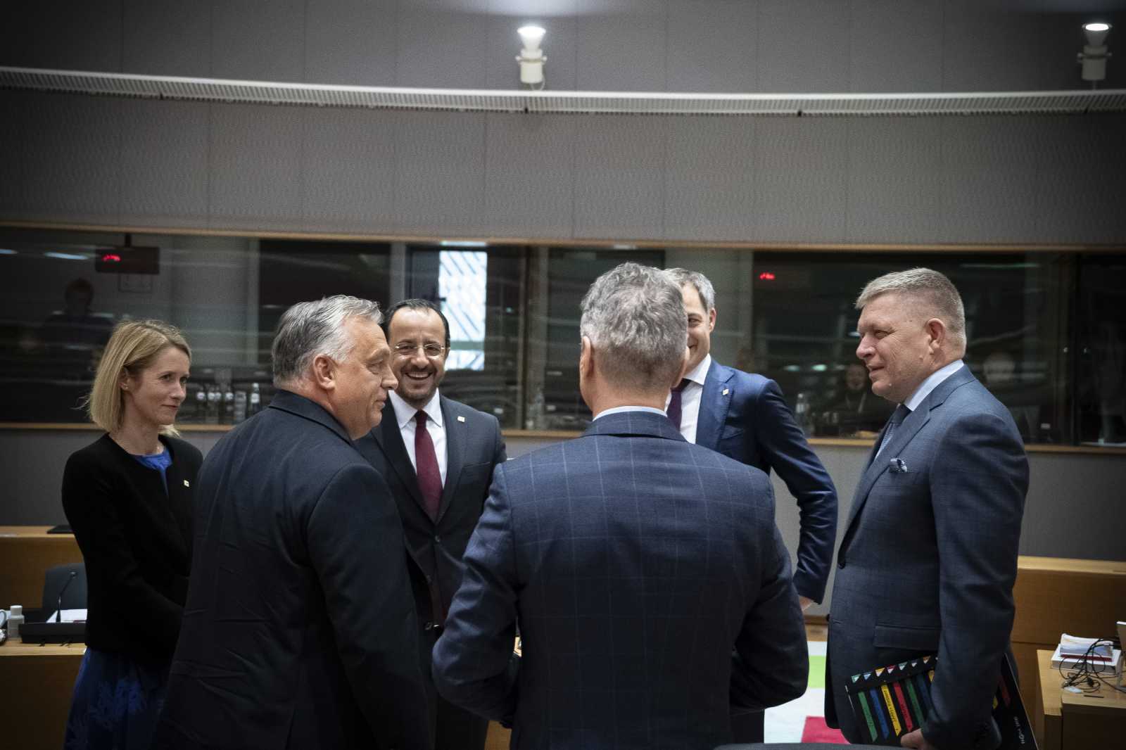 Orbán Viktor a tegnapi brüsszeli csúcson Fotó: MTI