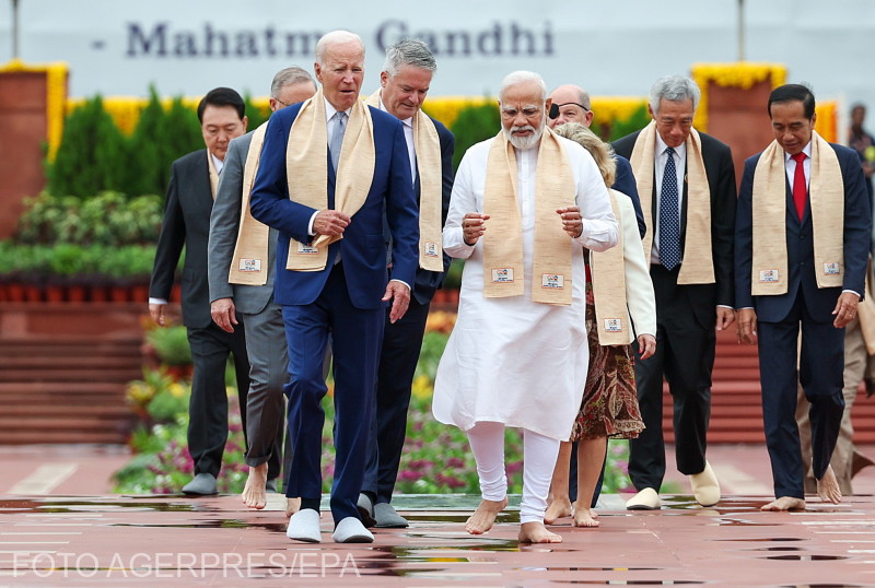 A csúcstalálkozó résztvevői, előtérben Joe Biden és Narendra Modi | Fotó: Agerpres/EPA