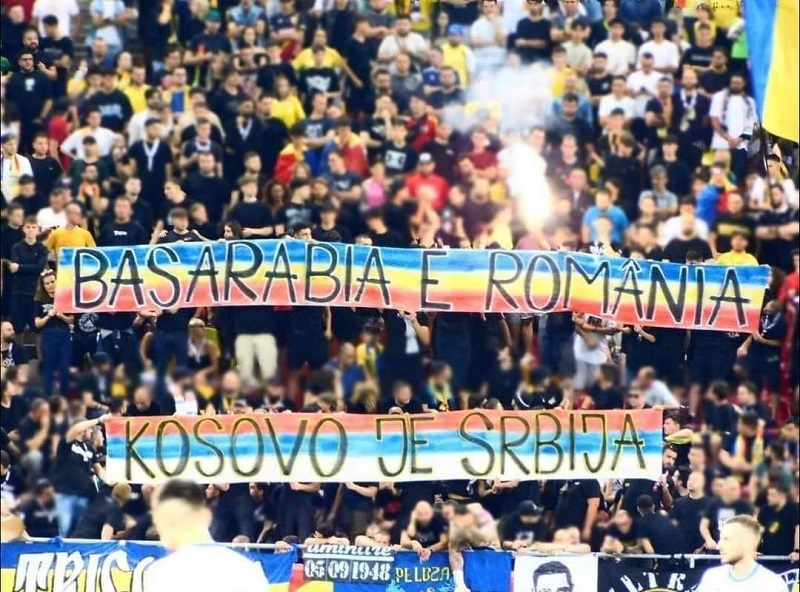 Az ultrák a román politikum álláspontját jelenítik meg nyers formában Fotó: az Uniti sub Tricolor Facebook oldala
