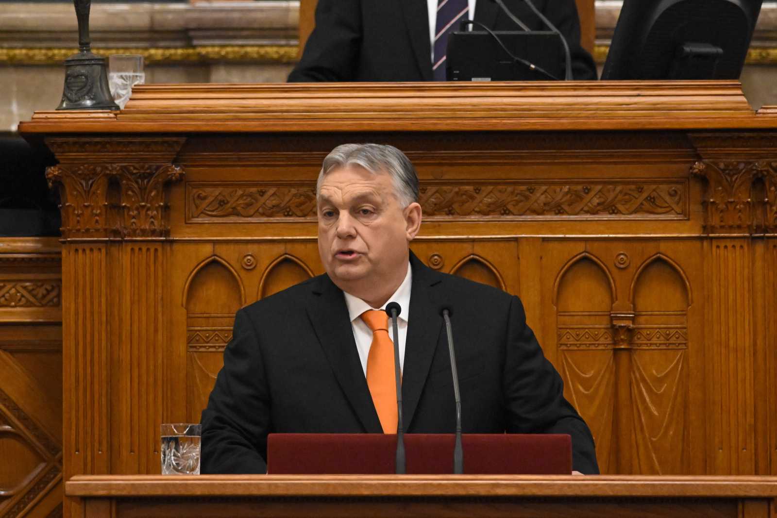 Orbán Viktor kormányfő tisztelettel megköszönte Novák Katalin leköszönt köztársasági elnök munkáját Fotó: MTI
