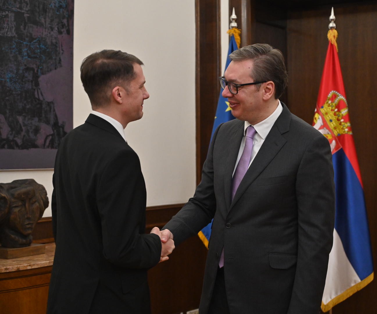 Pásztor Bálint VMSZ-elnököt kedden Belgrádban fogadta Alekszandar Vucsics szerb elnök Fotó: Pásztor Bálint Facebook oldala