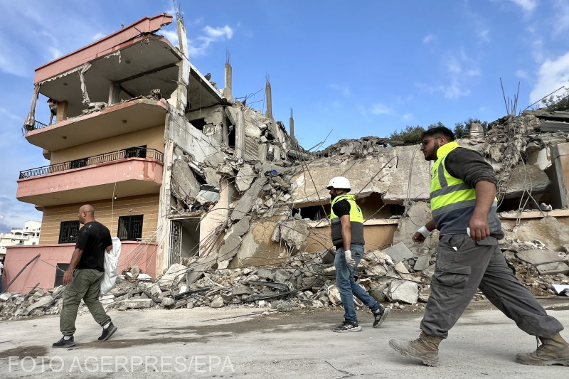 Izraeli légicsapás által romba döntött épületek Libanonban | Fotó: Agerpres