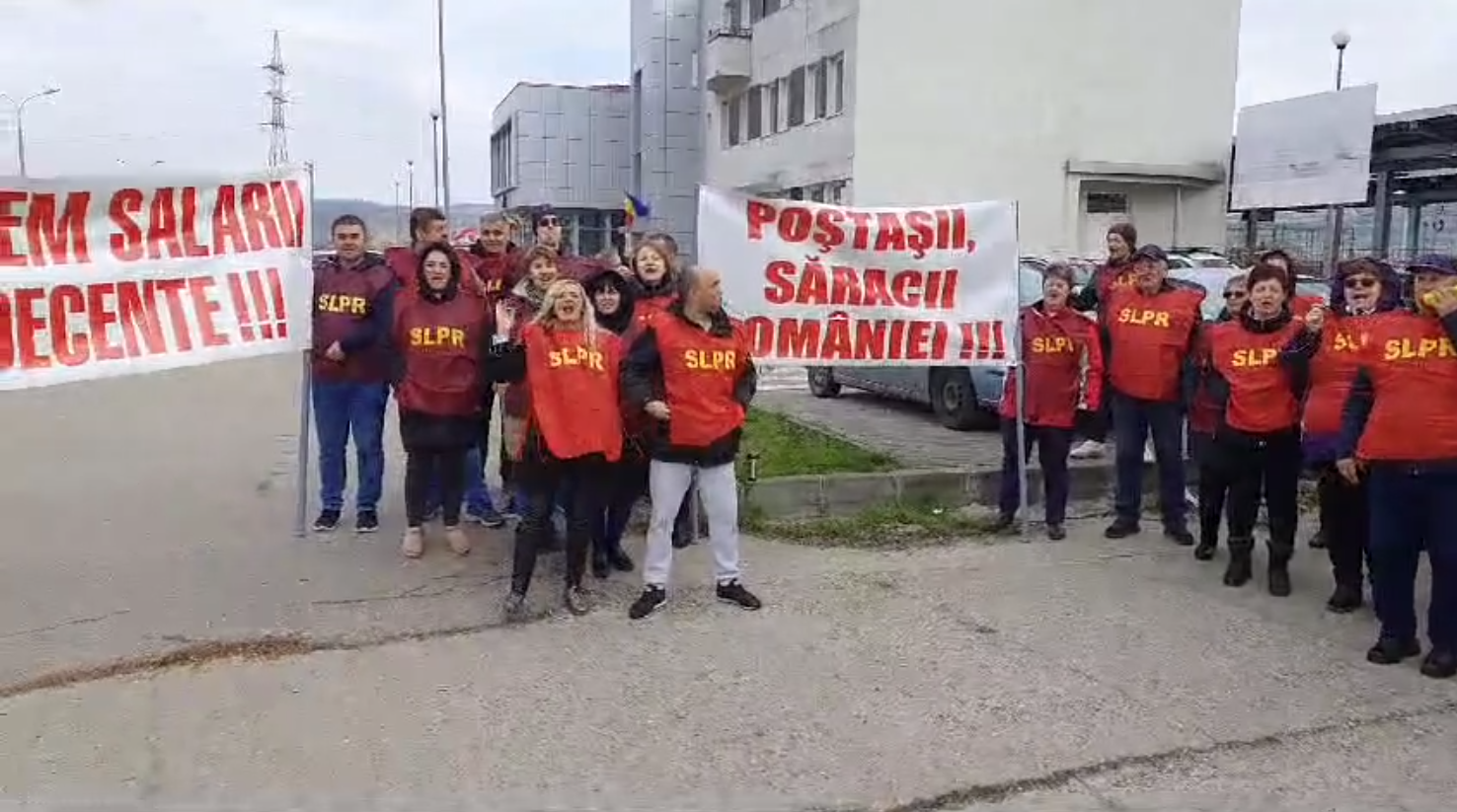 Szilágy megyei tüntető postai alkalmazottak március végén | Fotó: képernyőmentés/Facebook