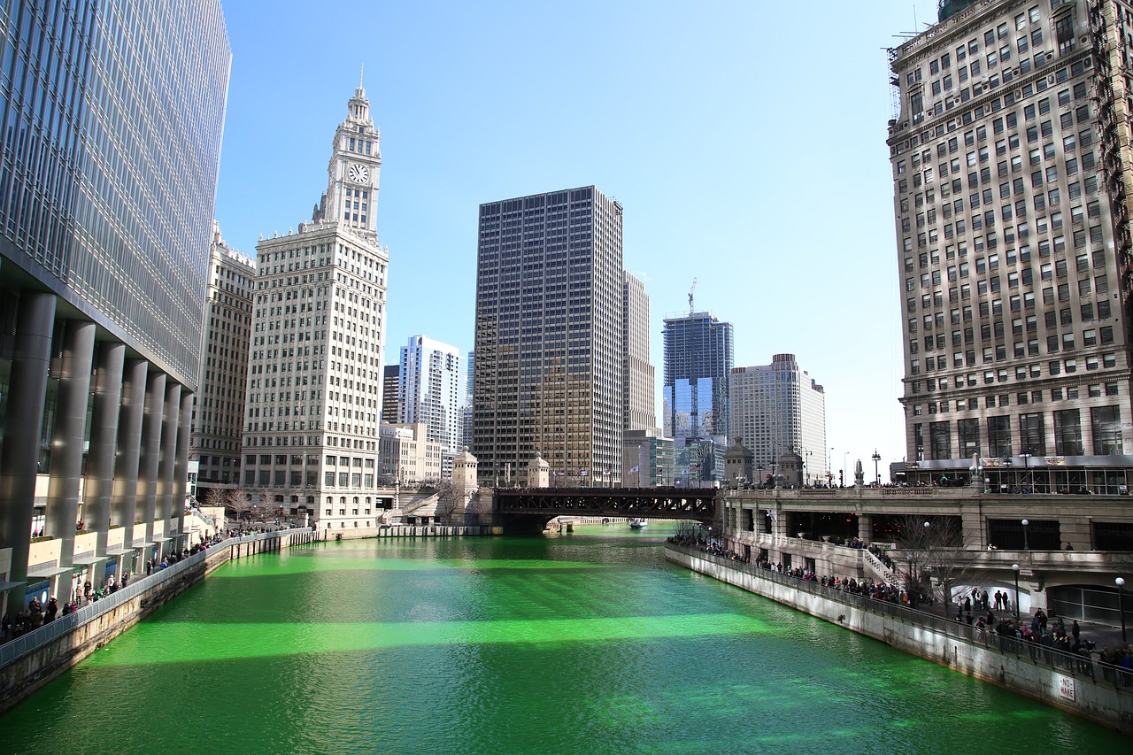 Szent Patrik napja alkalmából zöldre festik a folyó vizét Chicagóban/ Forrás: Pixabay