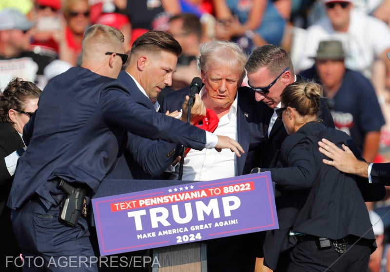 A Trump elleni merénylet utáni pillanatok Fotó: Agerpres