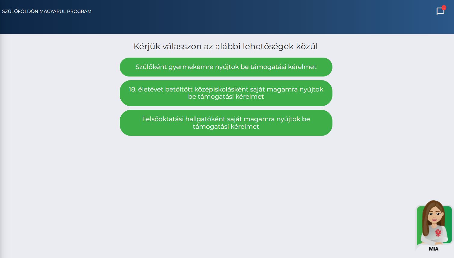 Már benyújtható a kérvény. Chatbot is segít, ha elekadnánk. | Fotó: képernyőmentés