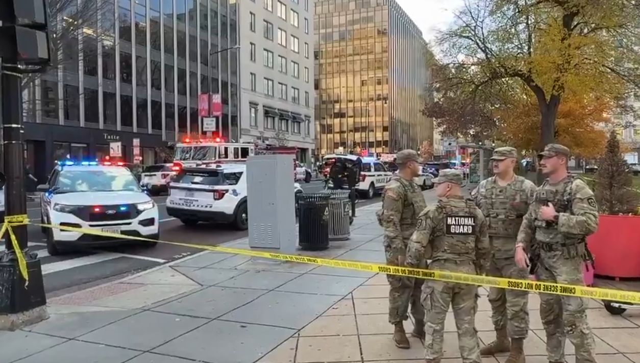 Fegyveres támadás érte a Nemzeti Gárda két egyenruhás tagját Washington belvárosában, a Fehér Ház közelében | Fotó forrása: képernyőmentés
