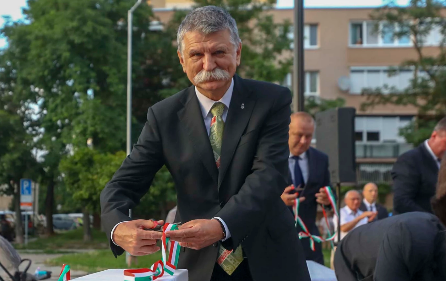 Kövér László Somorján, a kitelepített magyarok emlékművének átadásán 2021. augusztus 2-án. l Fotó: MTI/Krizsán Csaba