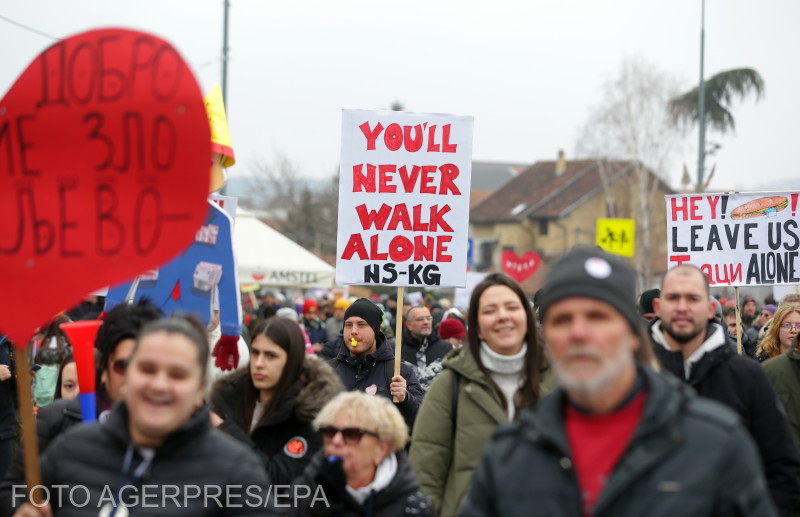  Ez lesz a legnagyobb kormányellenes tiltakozás azóta, hogy tavaly november elsején leszakadt az újvidéki vasúti pályaudvar előtetője, tizenöt ember halálát okozva| Fotó: Agerpres