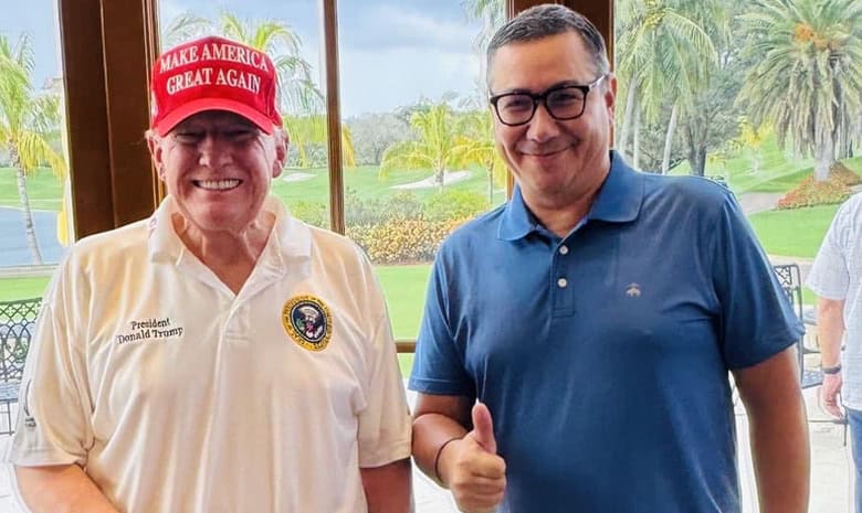 Donald Trump és Victor Ponta Mar-a-Lagóban Fotó: Dan Andronic Facebook oldala