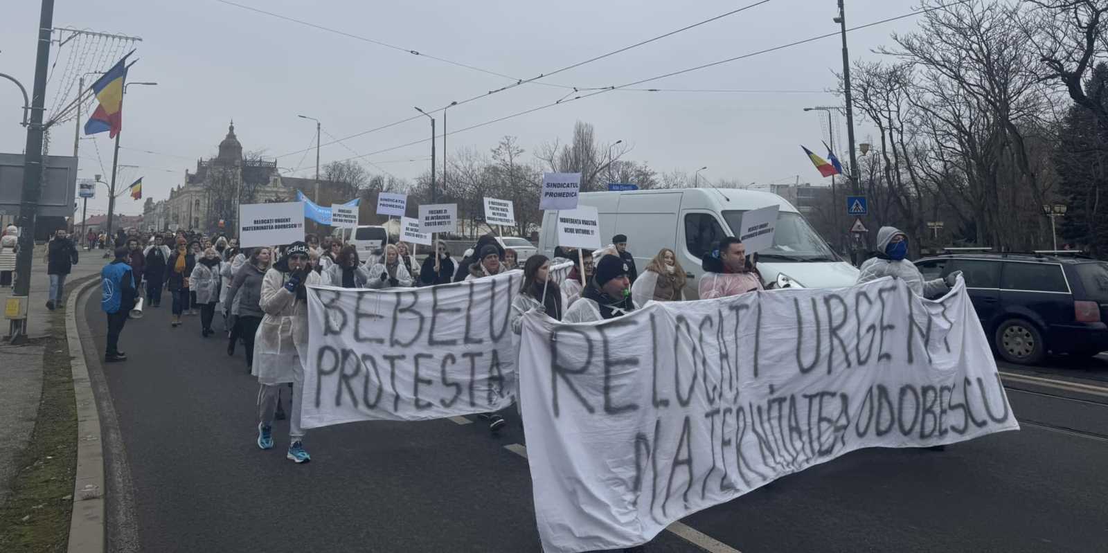 A szülészet költöztetéséért tüntettek Temesváron | Fotó: Roxana Iliescu/Facebook