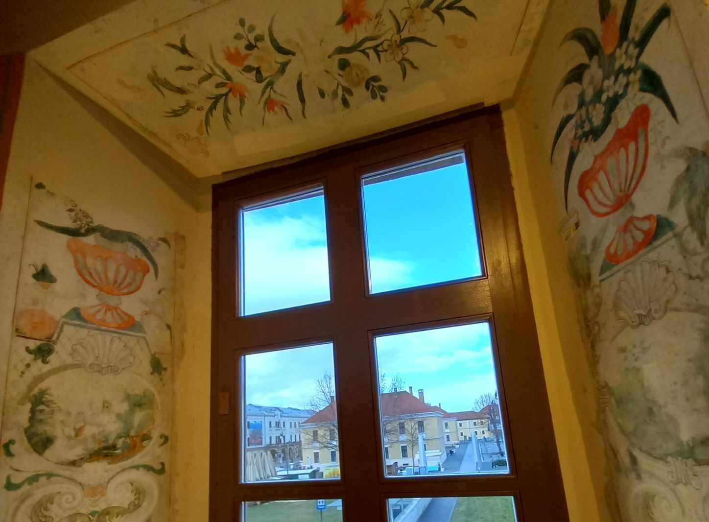 Az E épületszárnyban reneszánsz korabeli falfestéseket tártak fel | Fotó: Basa Emese