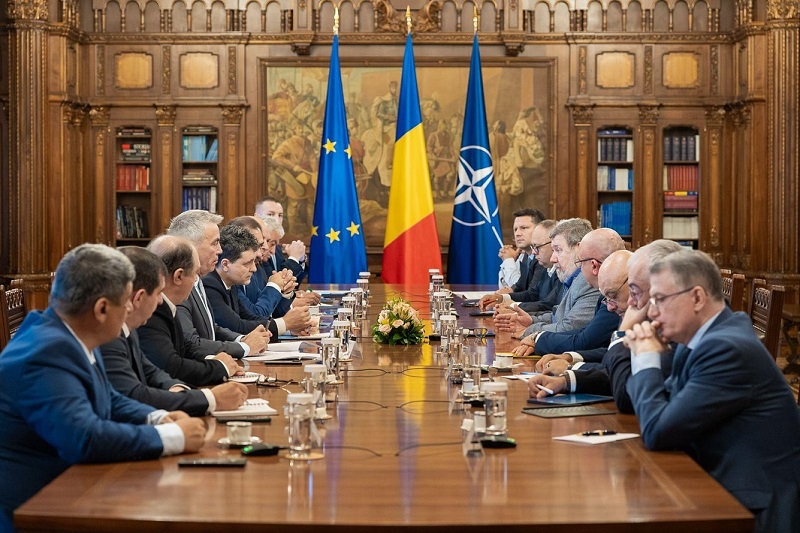 A szakszervezetek képviselői hétfőn délelőtt az államfővel egyeztettek | Fotó: Nicușor Dan Facebook oldala