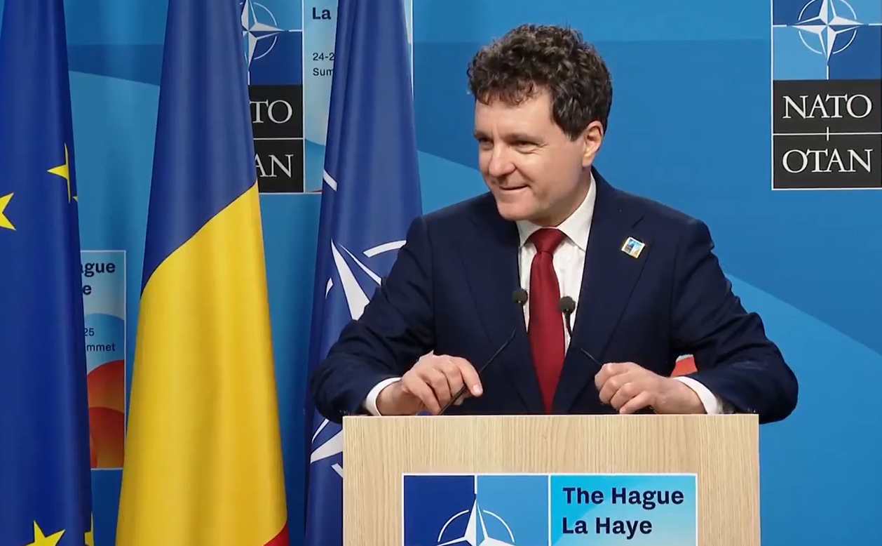 Nicușor Dan a NATO-csúcs után tartott sajtótájékoztatót | Fotó: Nicușor Dan Facebook-oldala/képernyőmentés
