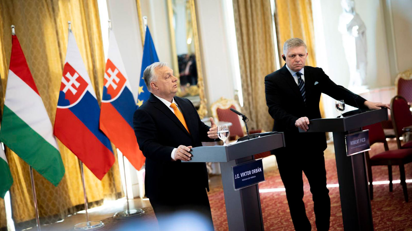 Orbán Viktor és Robert Fico sajtótájékoztatója Pozsonyban április 28-án l Fotó: miniszterelnök. hu