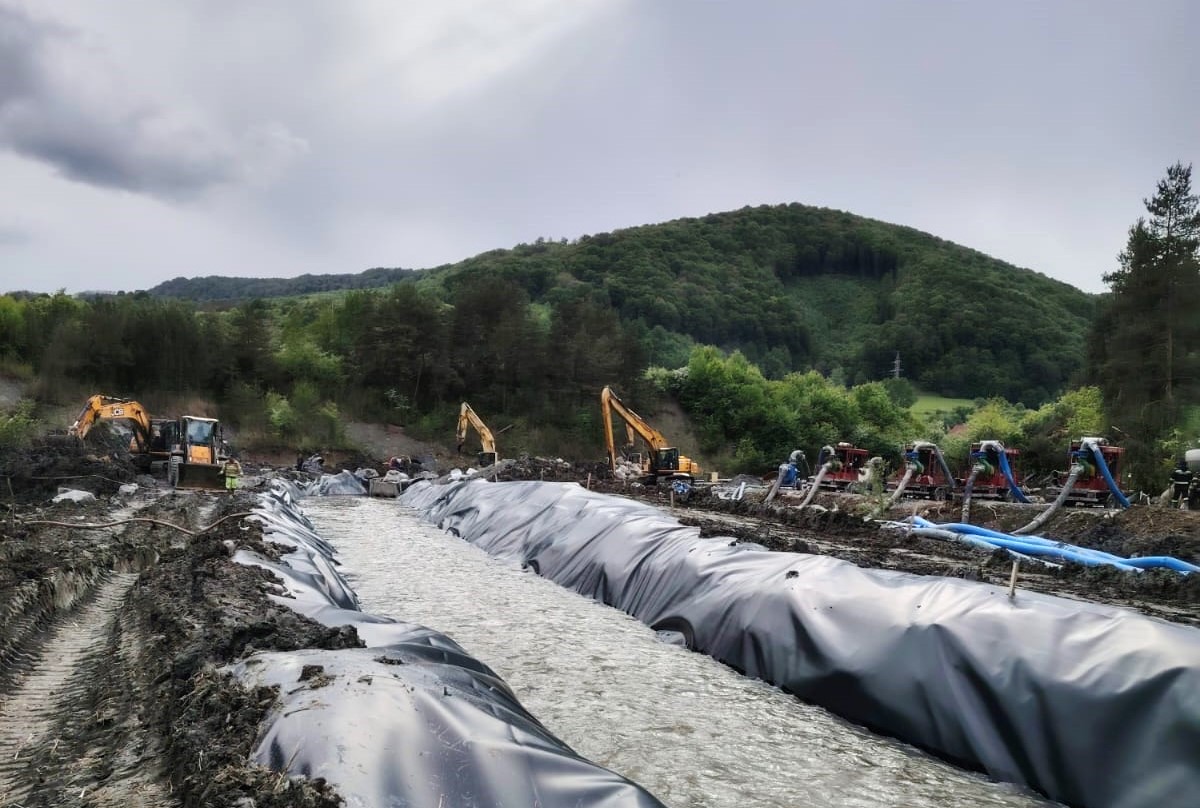 A Korond-patak medrét megerősítik és el is terelik a jövőben | Fotó: ISU Harghita