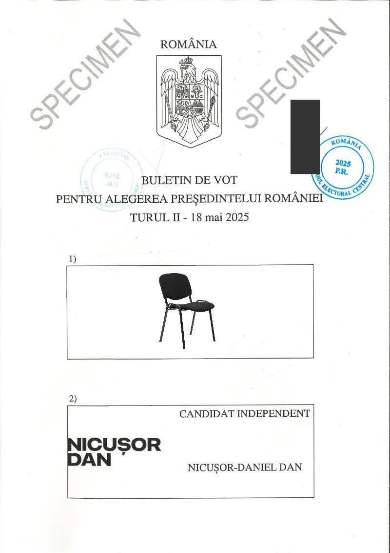 A szavazólap székkel 