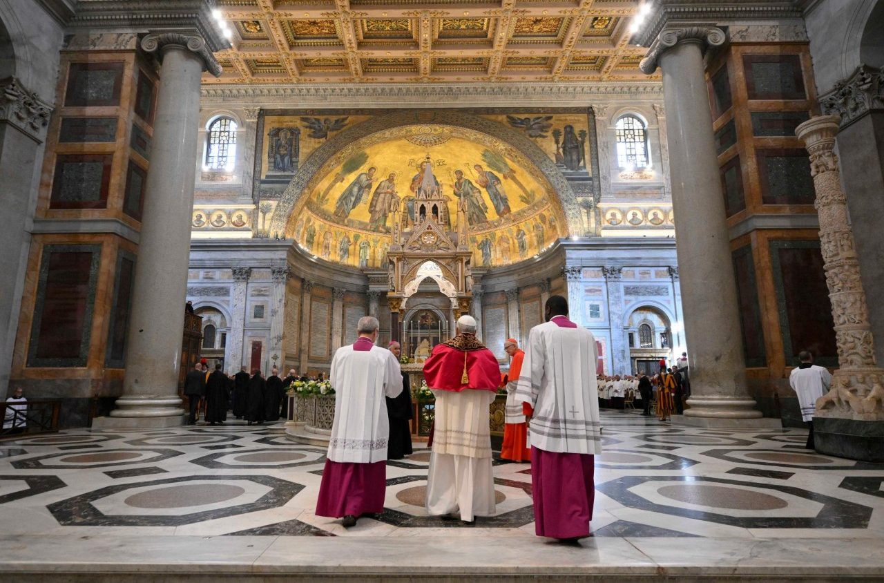 Az első bazilikai látogatása | Fotó: Vatican News/Facebook