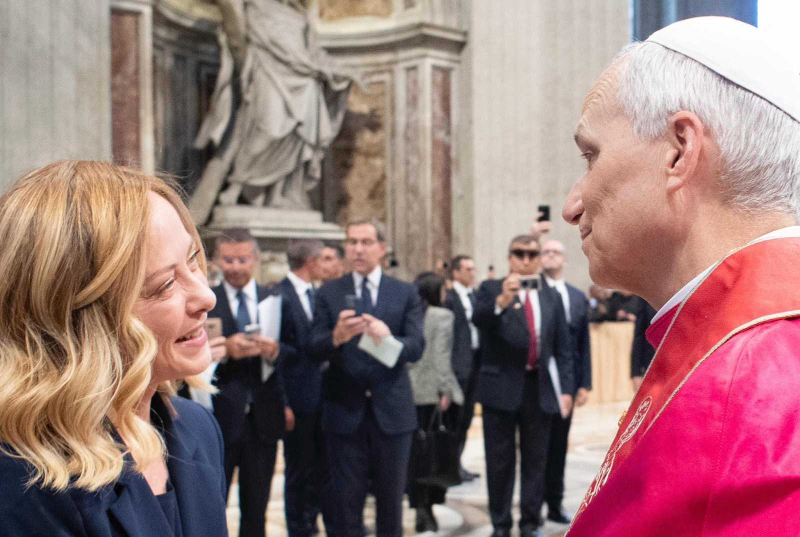 Giorgia Meloni és XIV.Leó | Fotó: Facebook/Giorgia Meloni 