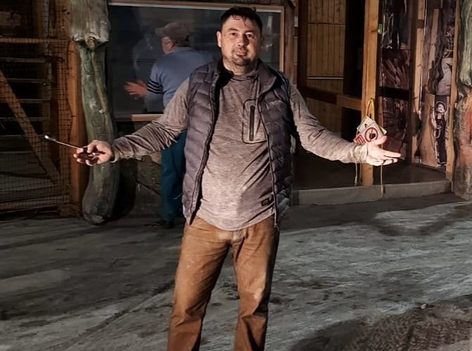 Nagy Levente a parajdi sóbányában | Fotó: Facebook