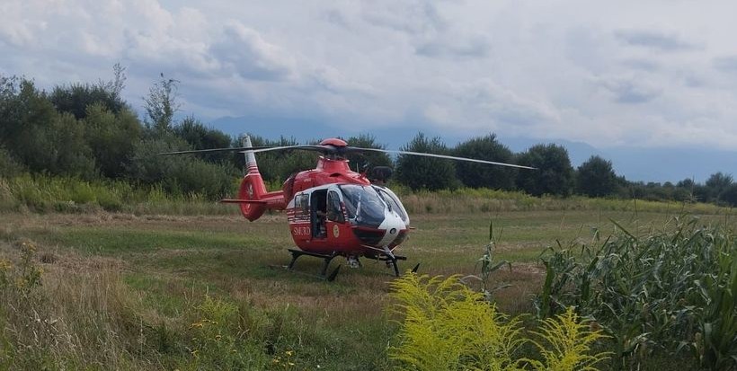 Mentőhelikoptert is küldtek | Fotó: Szeben megyei katasztrófavédelem