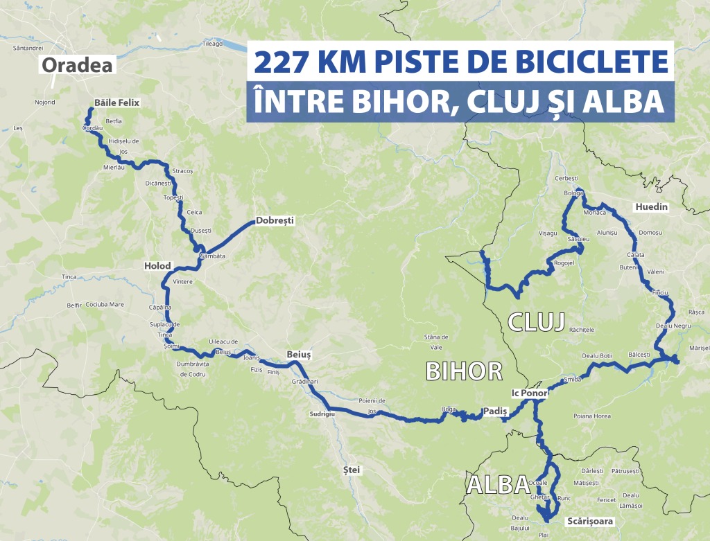 A Velo Apuseni útvonala | Fotó: Bihar megyei tanács