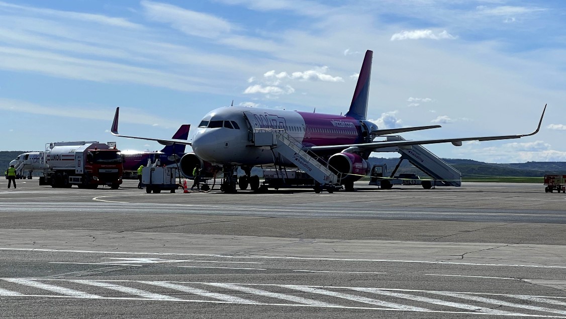 Szerencsésen földet ért a gép | Fotó: Facebook/Wizz Air
