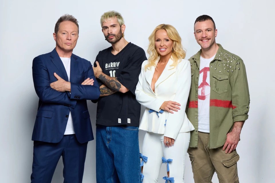 A Csillag születik zsűrije. Balról jobbra: Geszti Péter, Byealex, Köllő Babett, Molnár Áron. Fotó: RTL.hu
