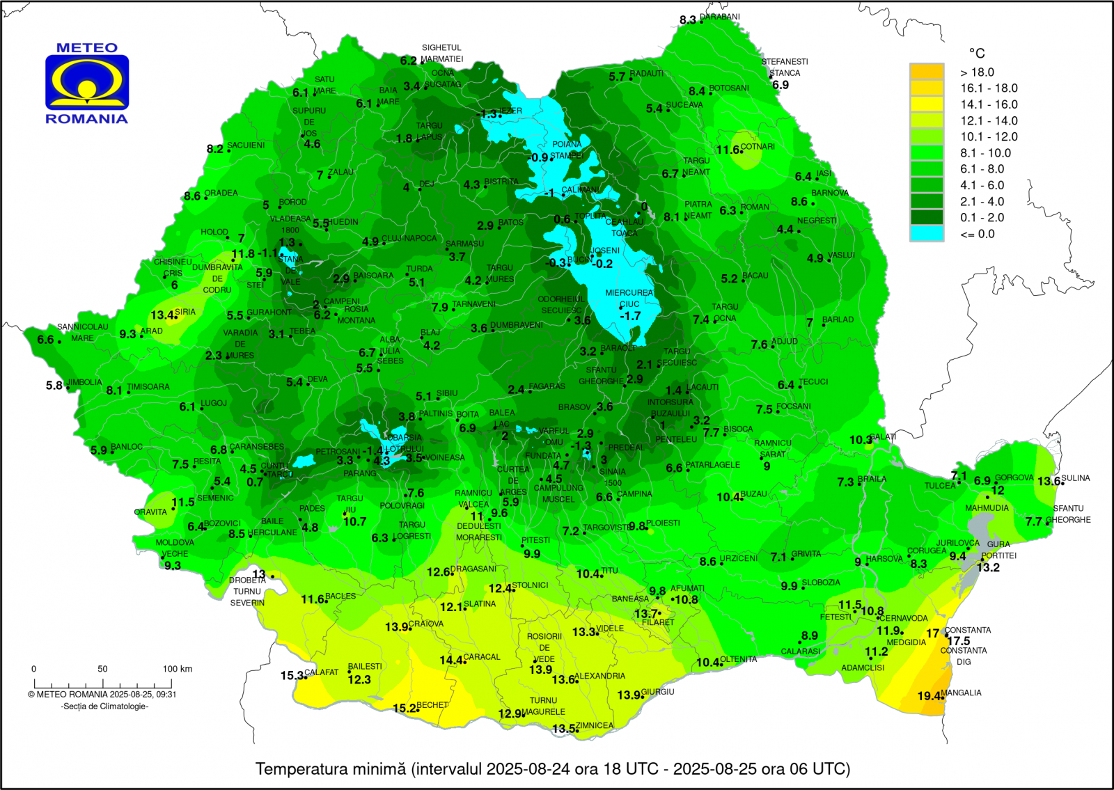 Augusztus végi fagyok | Illusztráció: meteoromania.ro