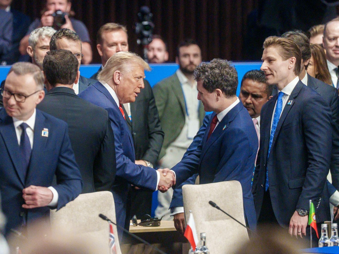 Trump és Dan a hágai NATO-csúcson csak üdvözölte egymást Fotó: Nicusor Dan Facebook oldala 