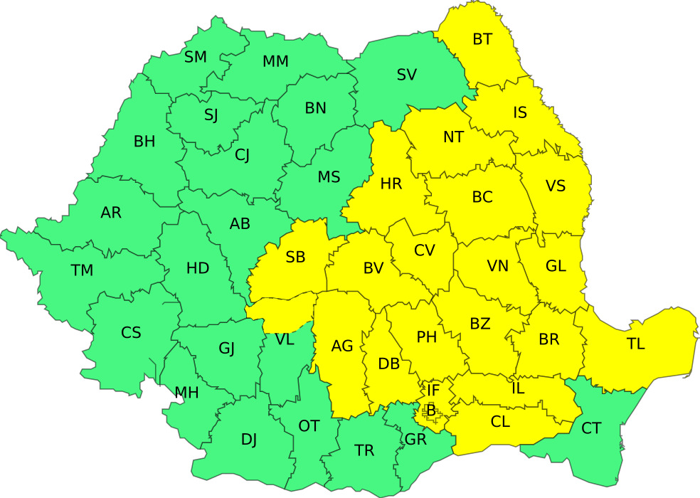 Sárga figyelmeztetés viharra | Forrás: ANM