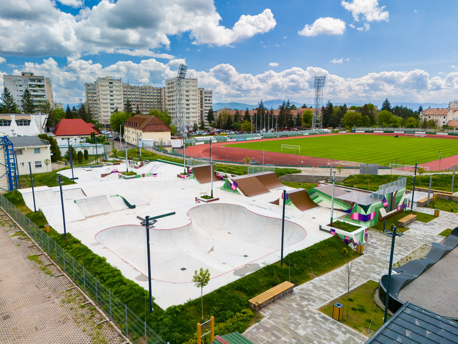 A skatepark népszerű a gördeszkások, BMX-esek körében | Fotó: Sepsiszentgyörgyi Önkormányzat