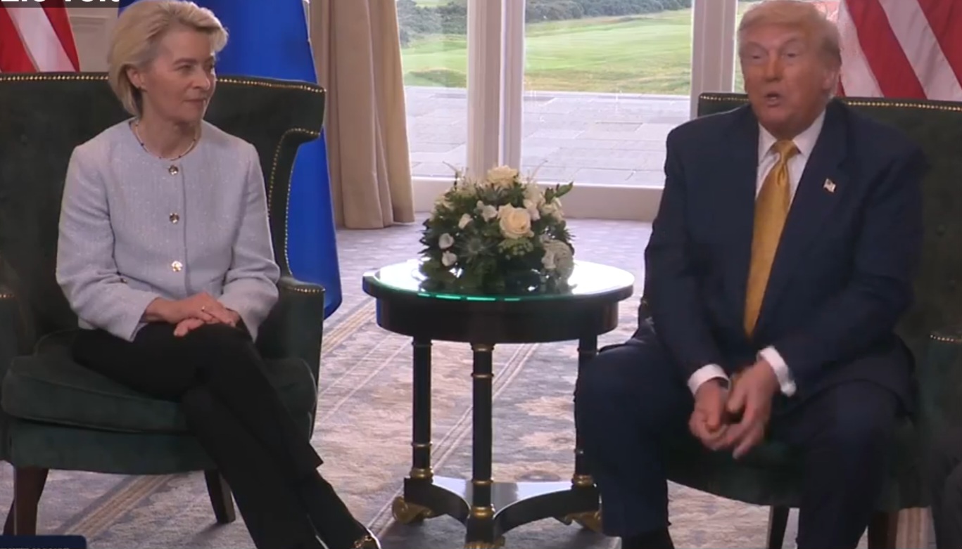 Ursula von der Leyen és Donald Trump Skóciában jutott egyezségre Fotó: képernyőmentés 