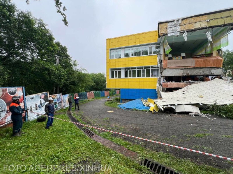 A földrengésben megronglódott óvoda. | Fotó: Agerpres/EPA