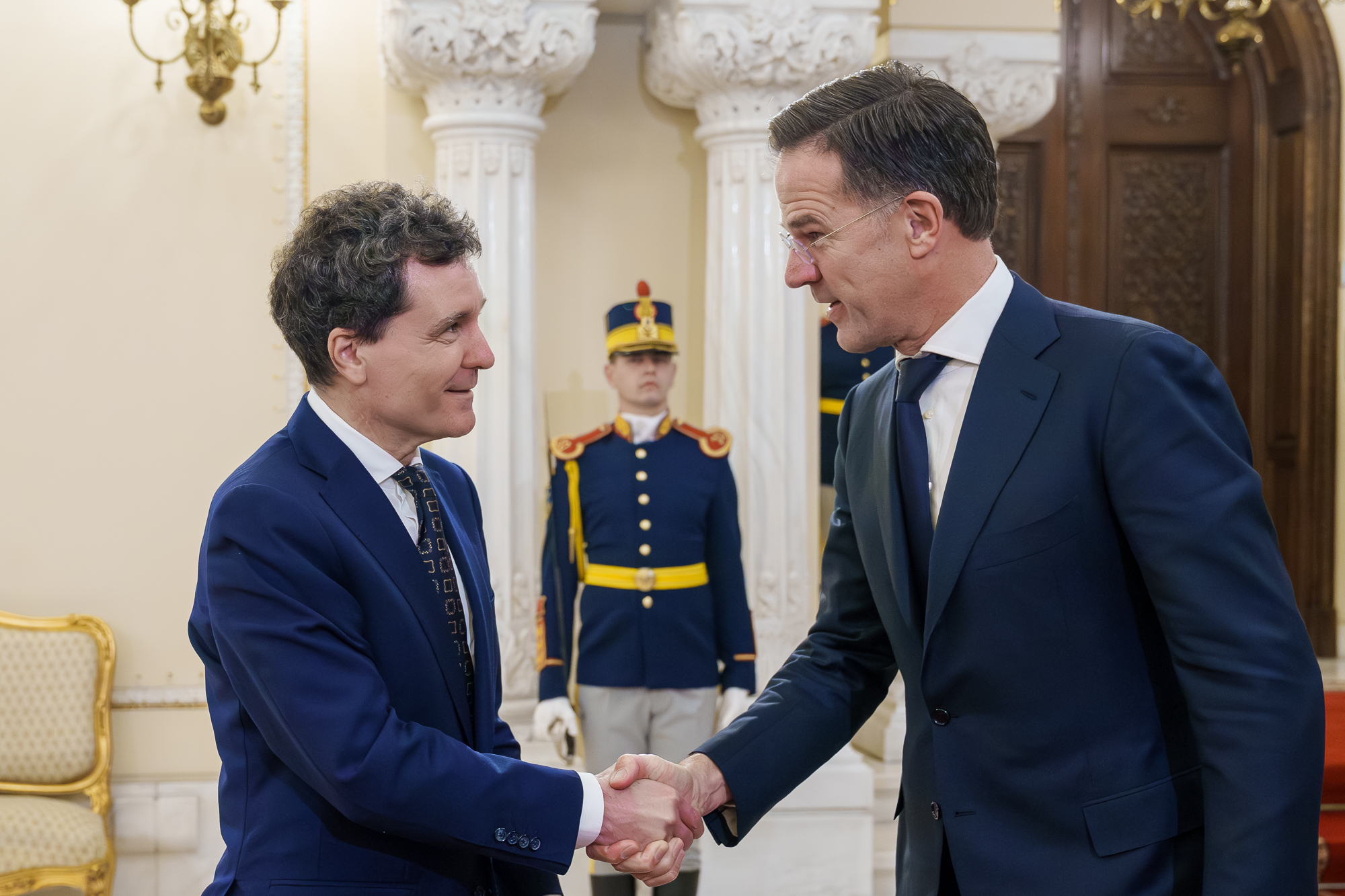 Nicuşor Dan szerdán Mark Rutte NATO-főtitkárral tárgyalt Bukarestben Fotó: presidency.ro