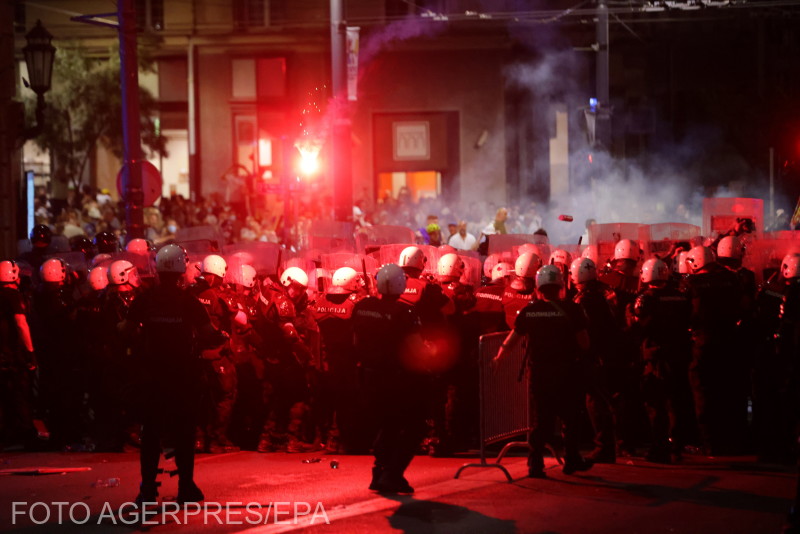 A tüntetések azóta is tartanak Szerbiában. | Korábbi felvétel | Fotó: Agerpres