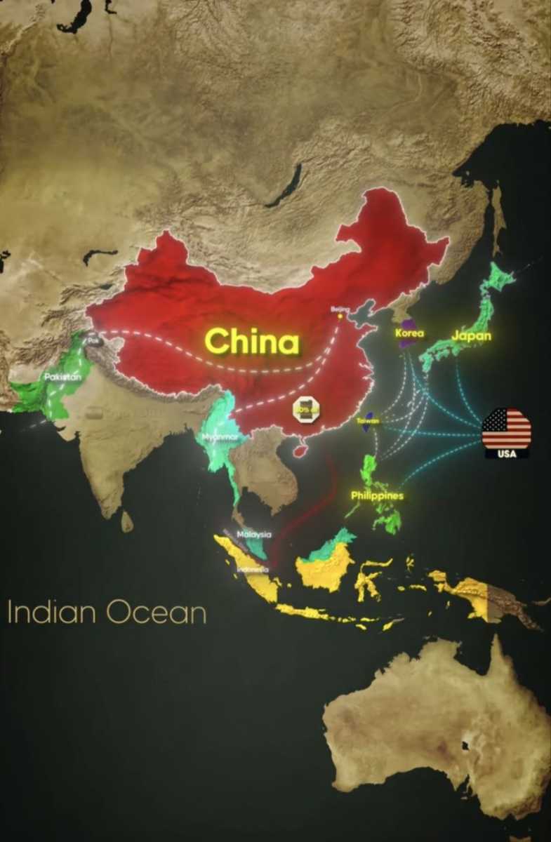 Kínának hosszas kerülőutakat kell megtennie az óceánokon