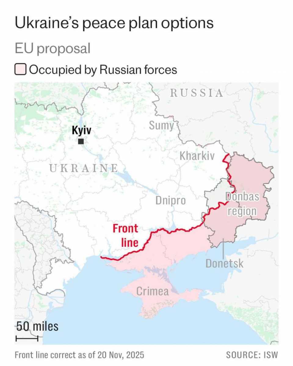 Az amerikai béketerv Ukrajna területét érintő javaslatai  