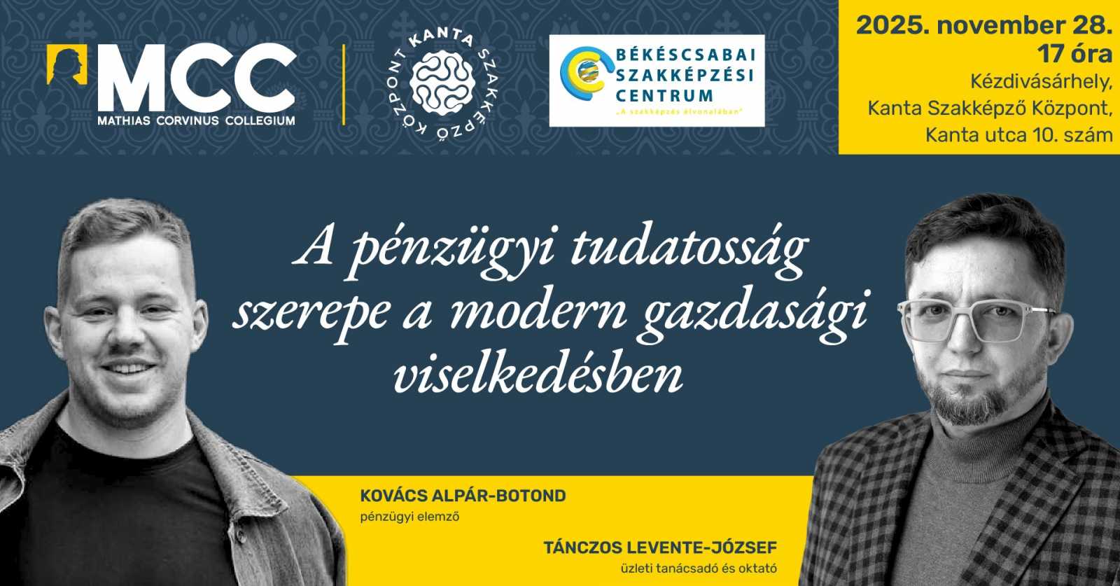 Az előadás a Kanta Szakképző Központban lesz