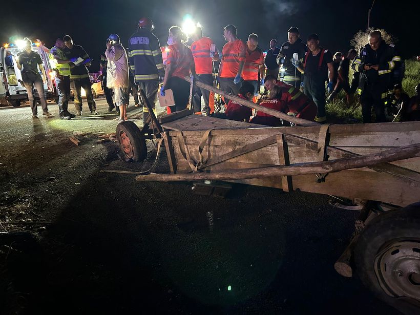 Lovasszekér és autó ütközött Kézdiszentlélek közelében. | Fotó: katasztrófavédelem