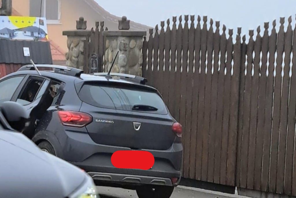 Az autó alapján ugyanazok voltak az elkövetők, akik Hargita megye más településein is leszaggatták a zászlókat | Fotó: olvasónk felvétele