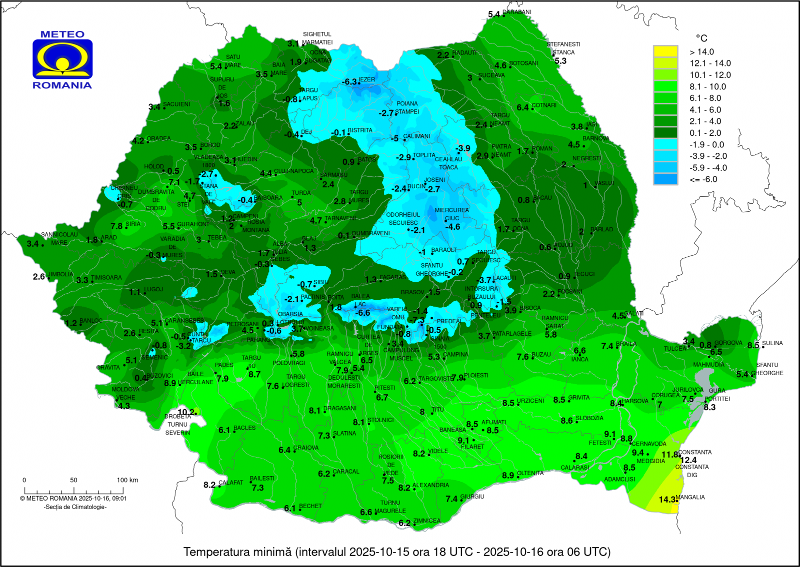 Fagyos sáv az ország közepén. Hideg volt a csütörtök reggel. | Illusztráció: Országos Meteorológiai Szolgálat