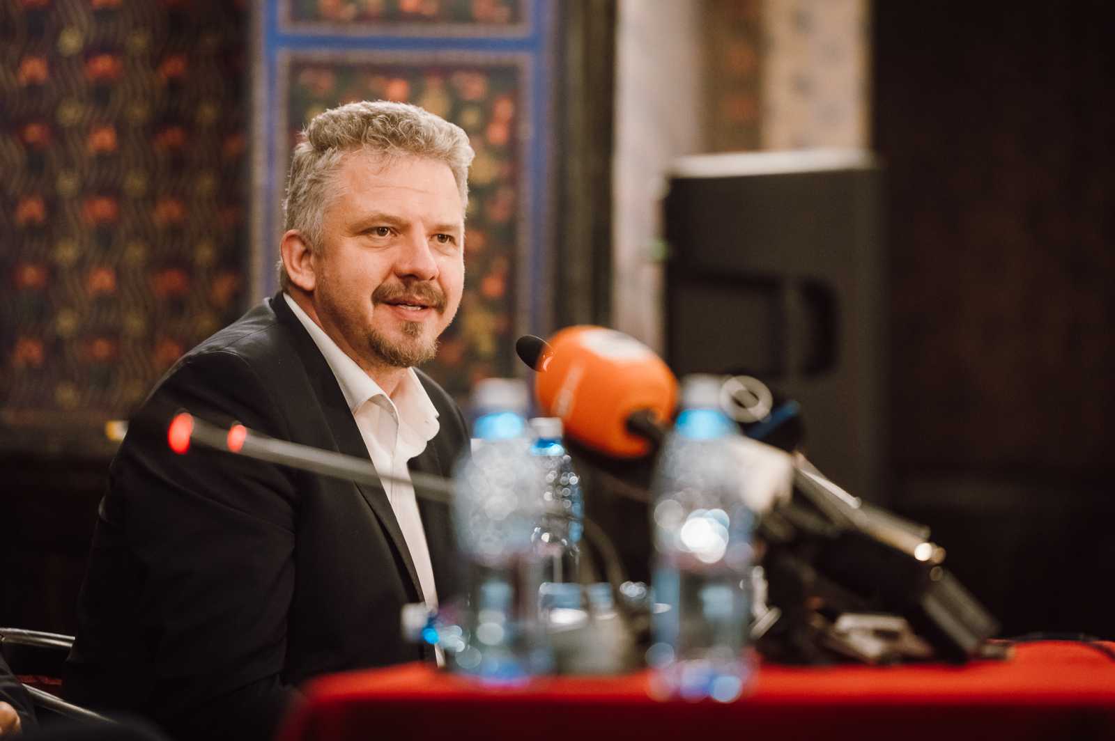 Soós Zoltán Marosvásárhely polgármestere a film vetítését követő sajtóértekezleten | Fotó: Péter Ferenc Facebook oldala