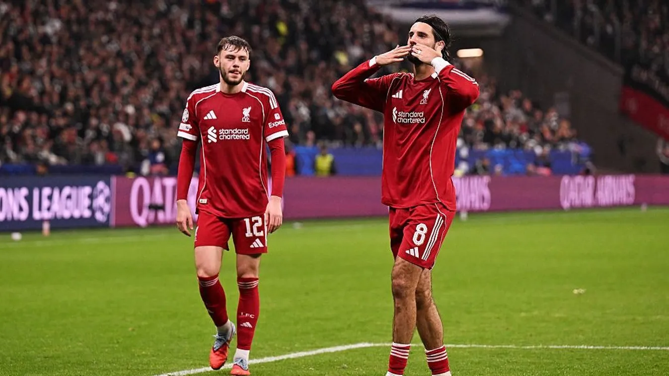 Szoboszlai Dominik ünnepel. A Liverpool négy vereség után győzött újra. | Fotó: Getty image